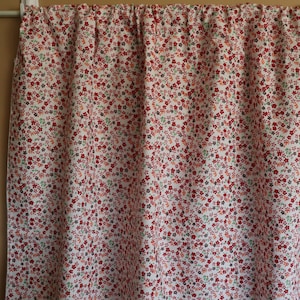 Small Flowers Allover Cotton Curtain Panel 58 Inch Wide / Window Décor / Classroom / Bedroom / Cabin / Hotel / Guest Room Window Curtains