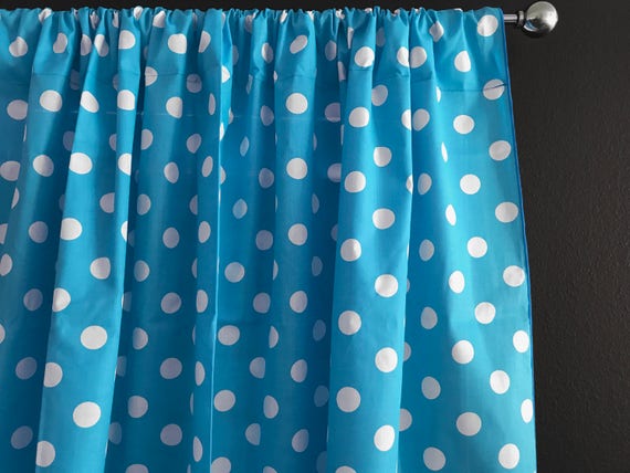 Cotton Curtain Panel Polka Dots Spots Regular Dot White On Etsy