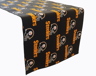 Pittsburgh Steelers 100% Cotton Table Runner / Home Dining Table Décor / Sports Events / Holidays and Parties / Tailgate / Football Fans