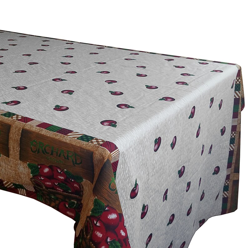 Orchard Grown Apples Cotton Print Tablecloth / Home / Wedding / Picnic / Diner / Holiday / School / Convention Booth / Event Table Décor image 2