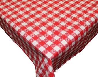 Tavern Checkered Gingham Cotton Print Tablecloth / Home / Wedding / Picnic / Diner / Holiday / School / Convention Booth / Event Table Décor
