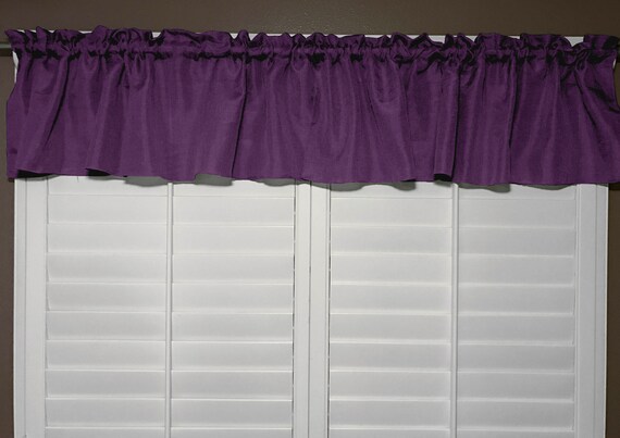 Vintage Linen Valance Solid Eggplant Window Decor Window Etsy