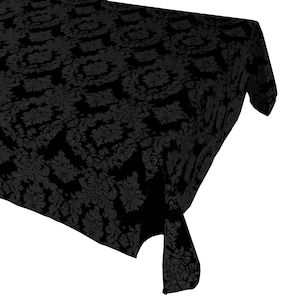 Damask Floral Pattern Polyester Taffeta Tablecloth / Home / Wedding / Picnic / Diner / Holiday / School / Convention Booth Event Table Décor