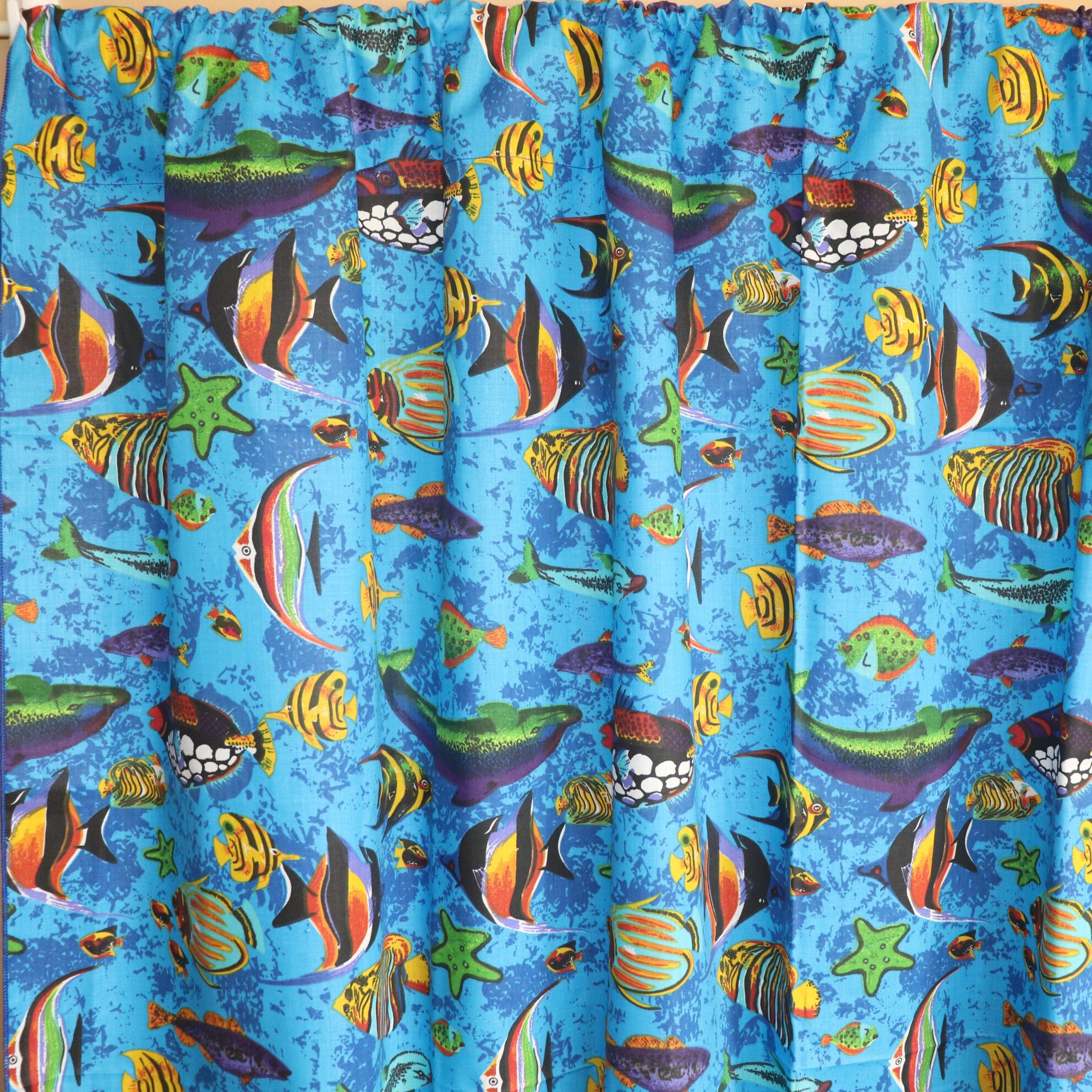 Fish Aquarium Cotton Curtain Panel 58 Inch Wide / Window Décor Etsy UK