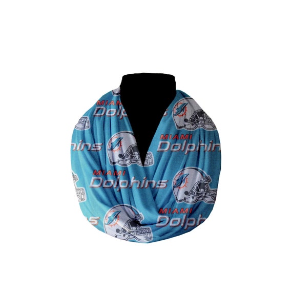 ZenCreativeDesigns Miami Dolphins 100% Cotton Infinity Scarf Round Wrap Around Winter Football Fashion