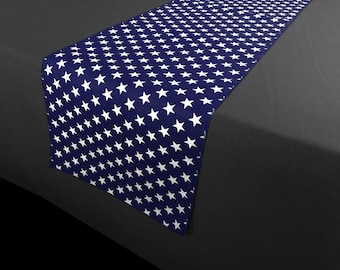 Stars Cotton Table Runner Home Décor / Wedding / Party / Events / Birthday / Display Table / Dresser / Coffee & Side Table