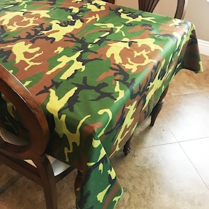 Army / Military Camouflage Cotton Tablecloth / Home / Wedding / Picnic / Diner / Holiday / School / Convention Booth / Event Table Décor