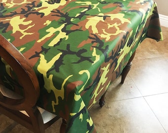 Army / Military Camouflage Cotton Tablecloth / Home / Wedding / Picnic / Diner / Holiday / School / Convention Booth / Event Table Décor