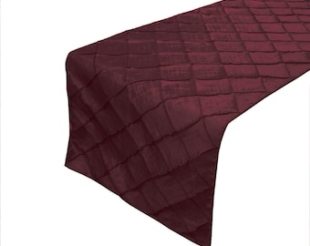 Kruissteek Diamant Patroon Pin-Tuck Taffeta Tafel Runner / Tafel Decor / Partij / Bruiloft / Vakantie / Home Decor
