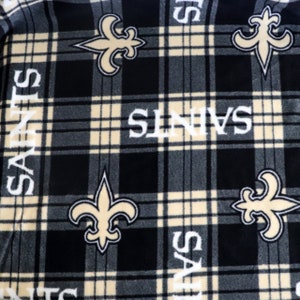 Soft and Cozy Fleece Blanket Football Saints Plaid Print