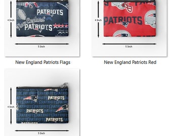 New England Patriots Cotton Canvas Pouch / Makeup Bag / Travel Pouch / Pen Case / Coin Purse / Large Pouch / School Supplies  Organize Pouch