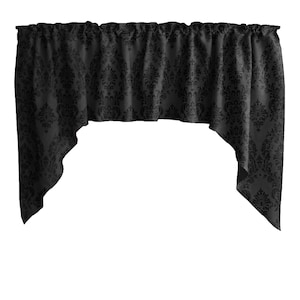 Swag Tail Floral Damask Valance Curtain Top / Window Treatment / Kitchen / Bedroom / Classroom / Diner / RV / Home Window Décor