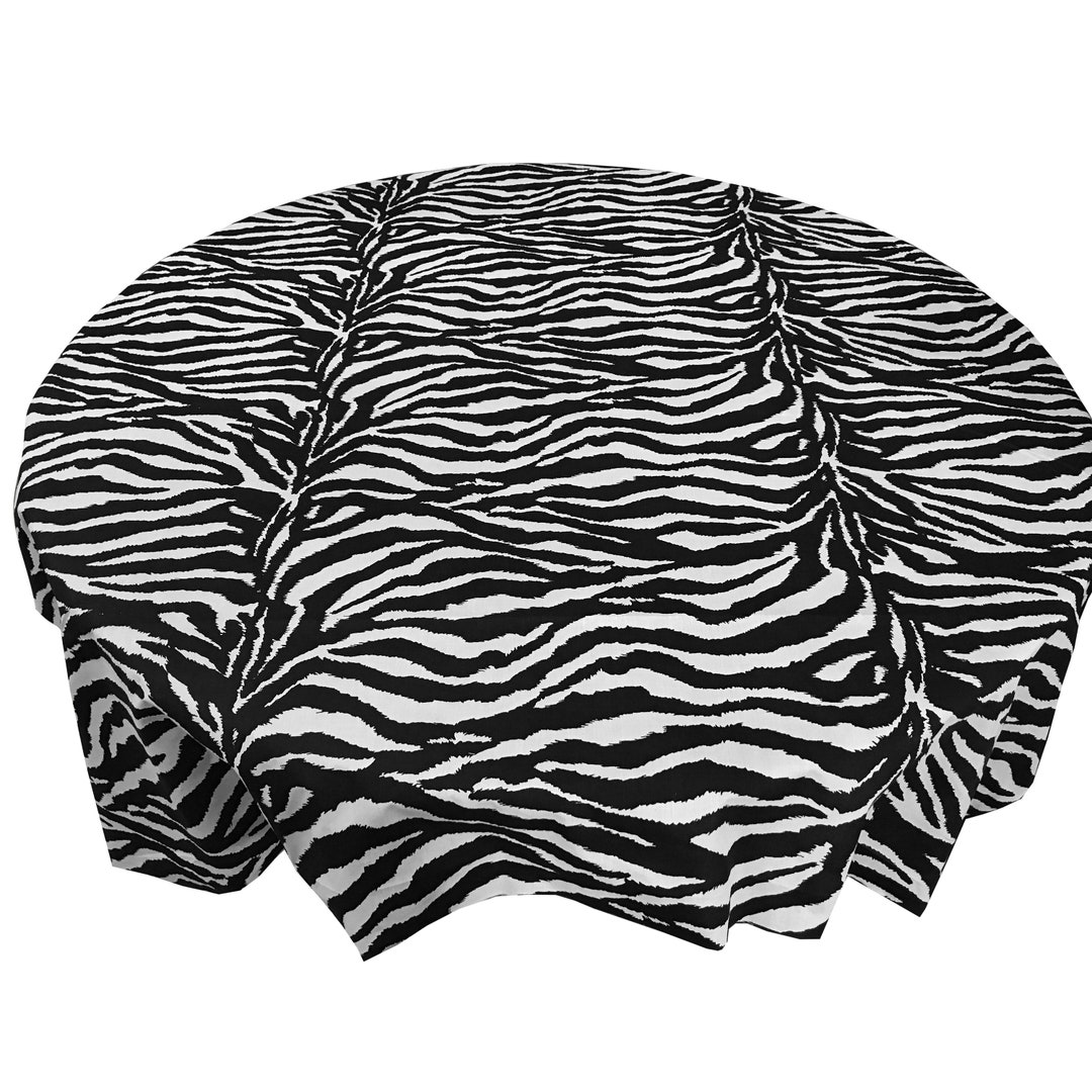Zebra Stipes Cotton Print Tablecloth / Home / Wedding / Picnic / Diner