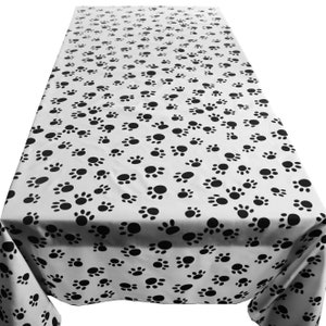 Animal Paw Prints Cotton Print Tablecloth / Home / Wedding / Picnic / Diner / Holiday / School / Convention Booth / Event Table Décor