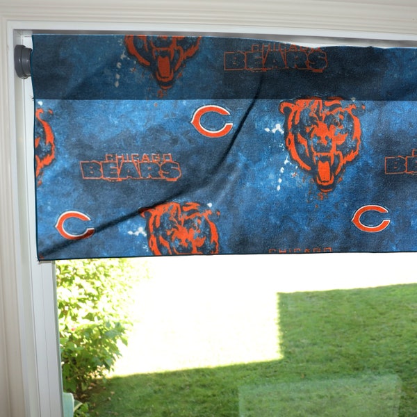 Chicago Bears Football Sports Valance or Curtain 58" Wide