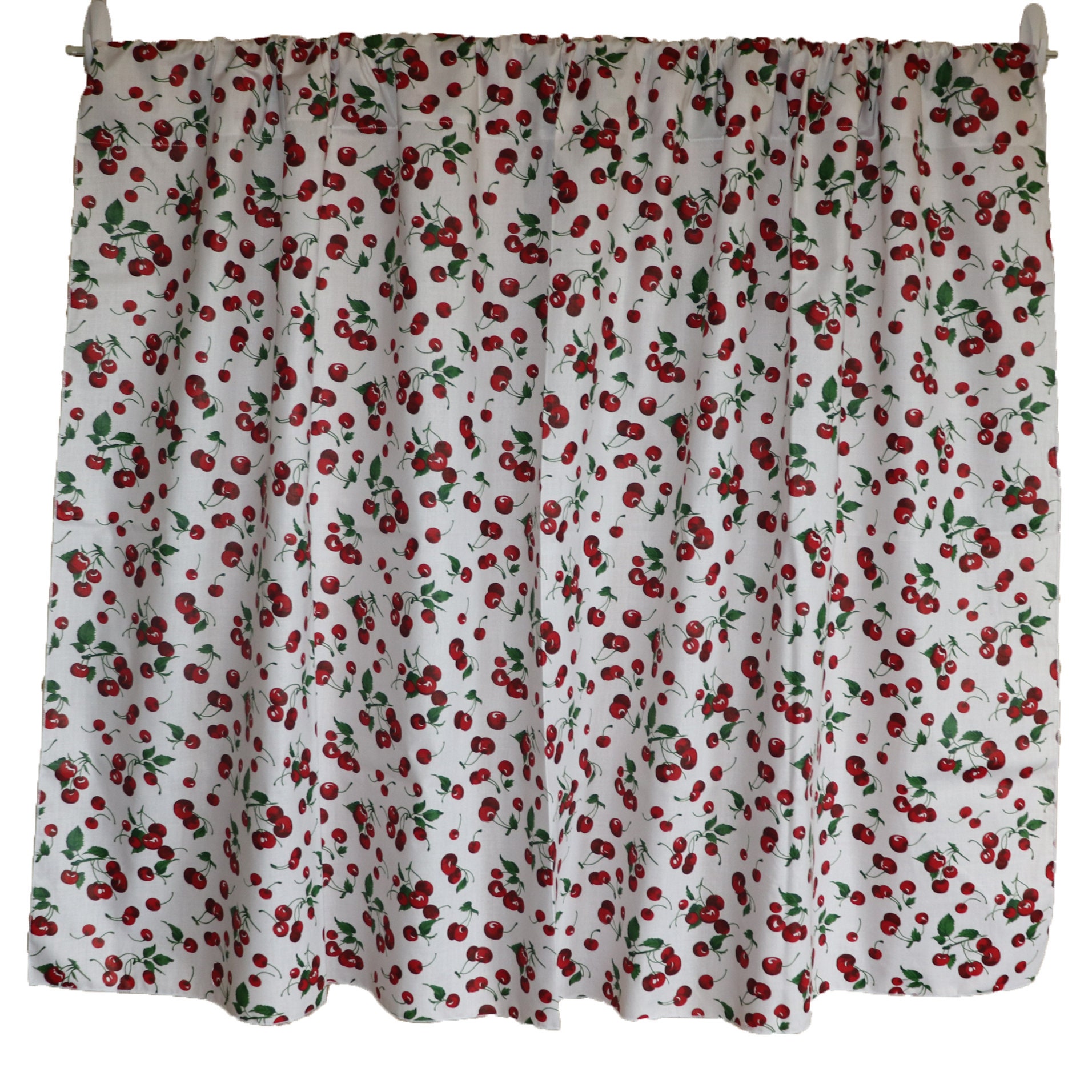 Cherries Allover Cotton Curtain Panel 58 Inch Wide / Window - Etsy UK