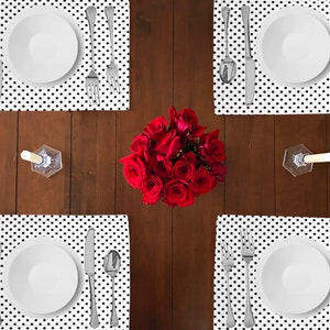 Mini Dots Print Cotton Placemats Home Dinner Table Décor 13&quot; x 19&quot; (4-pack) / Parties Holidays and Events