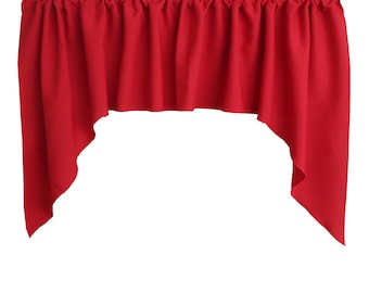 Swag Style Solid Valance Curtain Window Treatment Kitchen Bedroom Classroom Diner RV Home Window Décor | 36 Colors | 72" Wide / 36" Tall