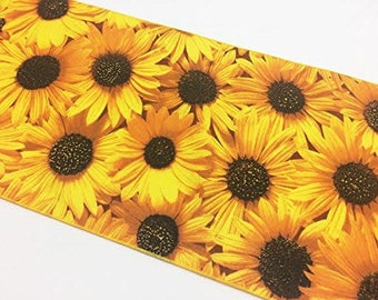 Girasoles Mesa de algodón Runner Decoración del hogar / Boda / Fiesta / Cumpleaños / Mesa de exhibición / Tocador / Café y mesa auxiliar