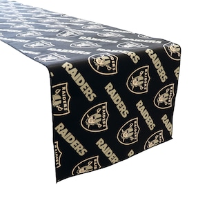 Las Vegas Raiders 100% Cotton Table Runner / Home Dining Table Décor / Sports Events / Holidays and Parties / Tailgate / Football Fans