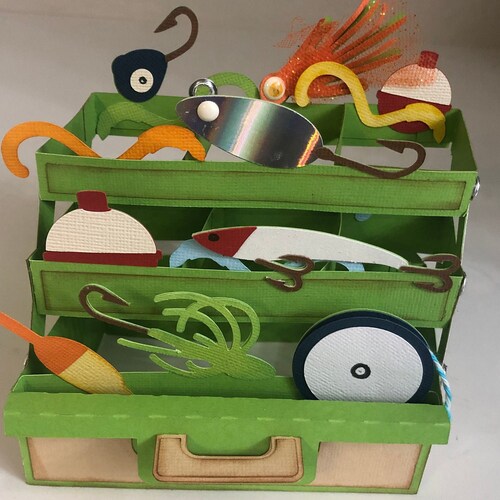 SVG Bundle 3D Fishing Tackle Box SVG Dimensional Fishing Etsy