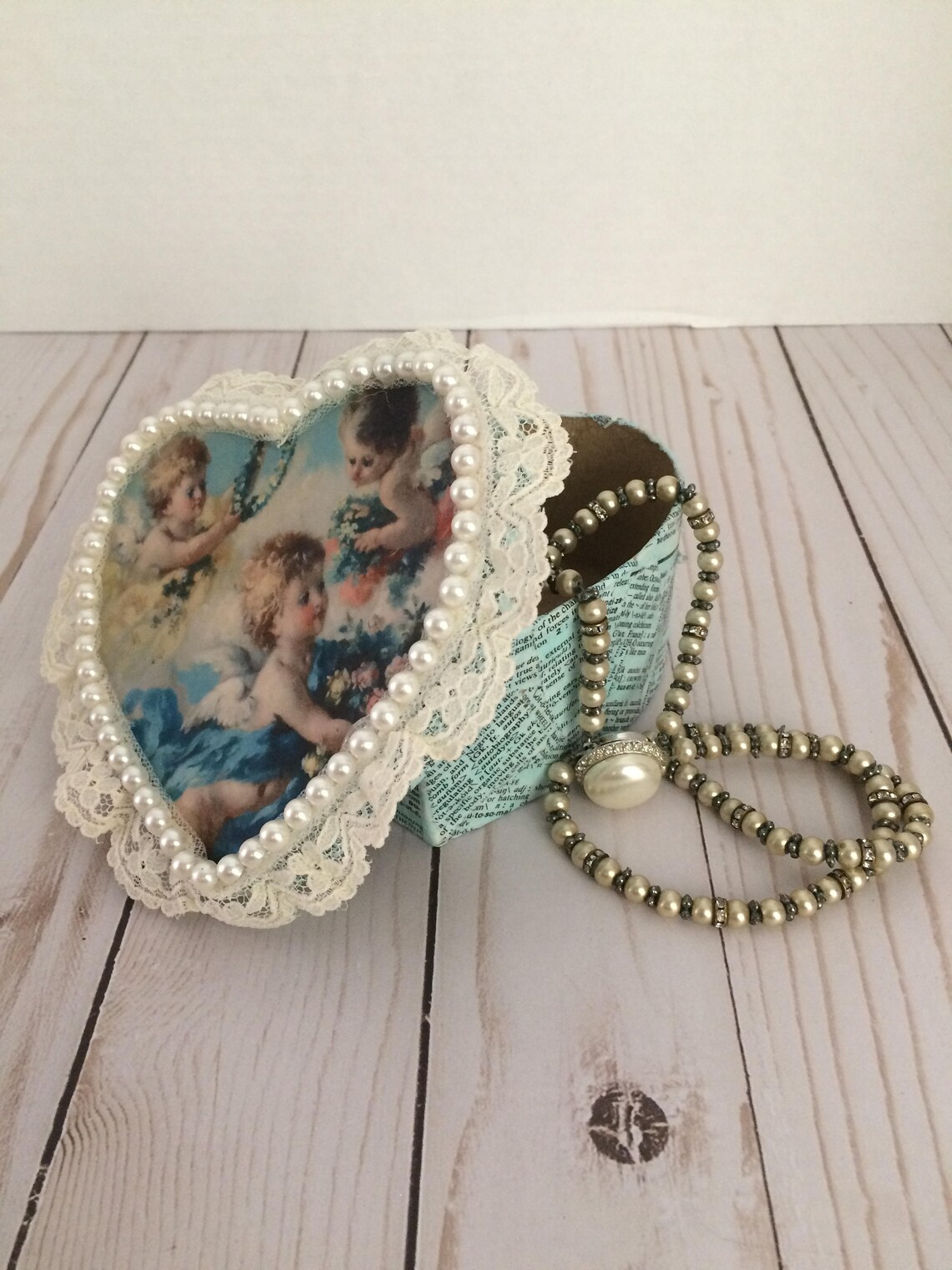 Paper Mache Jewelry Box Heart Etsy