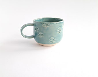 Ceramic dragonfly tea mug