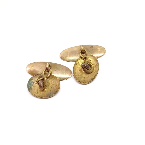 Antique Cufflinks Edwardian Gold Cuff Links Rolle… - image 3