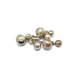 Sterling Silver Ball Bead Charm Pendant for Necklace 925 Solid Silver Matte Vintage