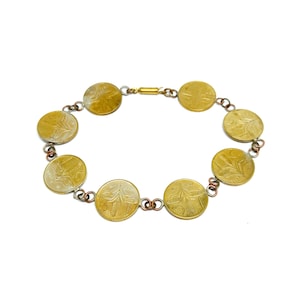 Coin Bracelet Mexican Coins Gold Bracelet 1950s Jewellery Silver Souvenir Vintage Mid Century