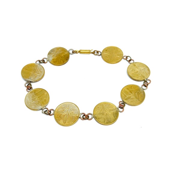Mexican gold coin best sale bracelet