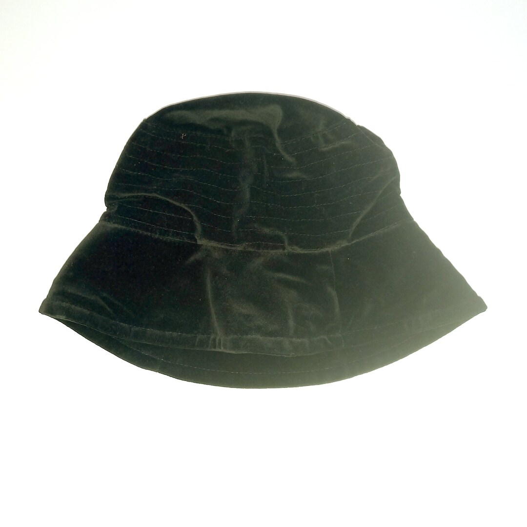 Vintage Kangol Hat Black Velvet Bucket Hat 90s Y2K Cloche Rapper Small ...