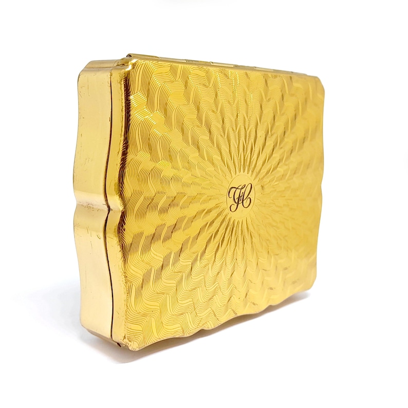 Musical Compact Mirror 1950s Stratton Powder Compact Musical Box Gold Compact Mirror Vintage ...