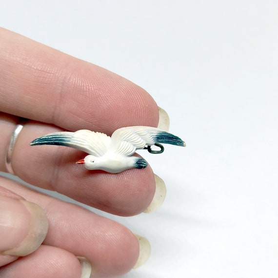 Vintage Seagull Brooch 1930s 40s Early Plastic Bi… - image 3