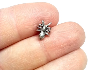 Spider Stud Sterling Silver Spider Nose Stud Arete Vintage Insect Jewellery Single Odd Arachnid