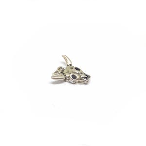 Sterling Silver Skull Charm Animal Skull Pendant Solid Silver Cow Skull 925 Southwestern Cowboy Charm