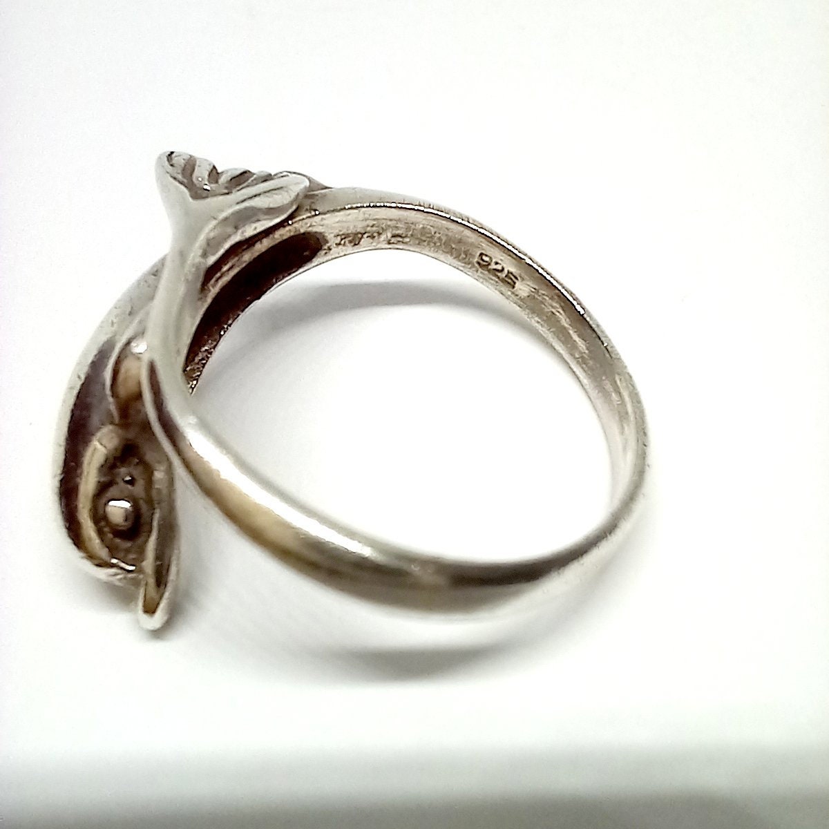 Bague Vintage Dauphin En Argent 925 Massif - Taille 51 Ajustable - Occasion Bon état