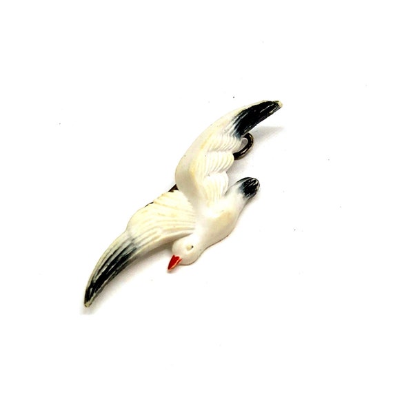 Vintage Seagull Brooch 1930s 40s Early Plastic Bi… - image 2