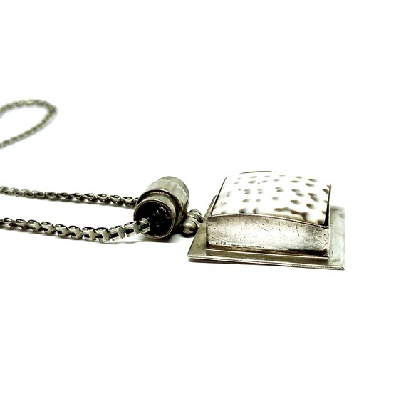 Sterling Silver Shell Pendant Square Unusual Spot… - image 7