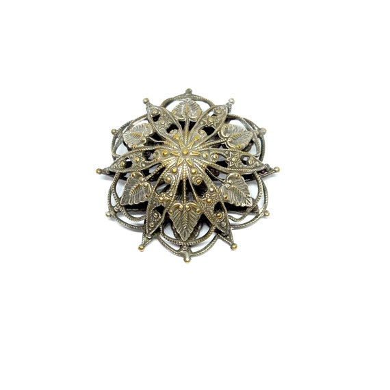 Art Deco Sterling Silver Filigree Brooch Victorian.#10121. buy Free shipping!!!