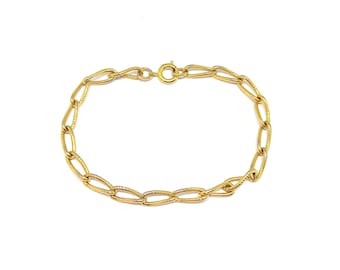 Gold Chain Bracelet Textured Cable Link Simple 90s 00s Bracelet