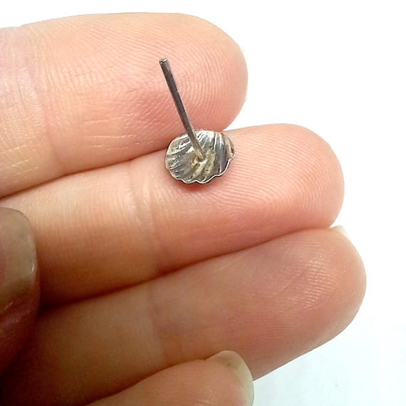 Sterling Silver Shell Earring Nose Stud Single Od… - image 5