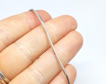 Pulsera de plata de ley 925 con cadena de serpiente de plata maciza, estilo vintage de los años 80 y 90.