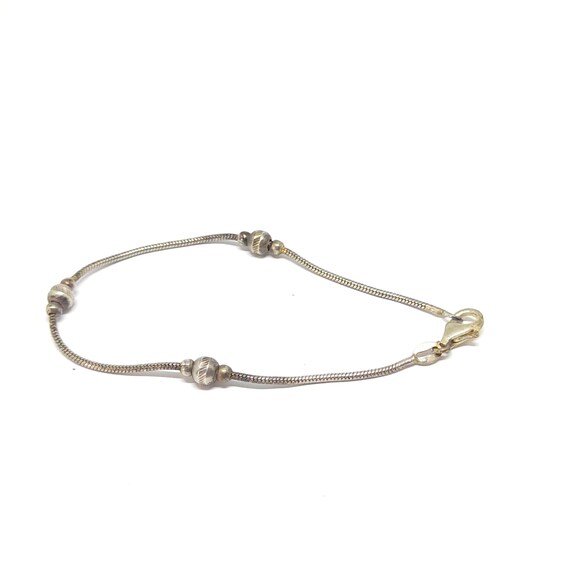 Sterling Silver Bracelet 925 Solid Silver Beaded … - image 4