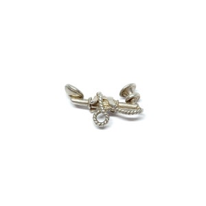 Sterling Silver Telephone Receiver Charm Antique Shape 925 Silver Charm for Bracelet or Necklace Vintage 1950s 60s