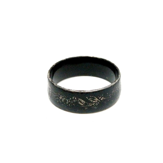 Vintage Hand Painted Enamel Ring 1960s 70s Jewellery Folk Art Austrian Enamel Jewellery Black