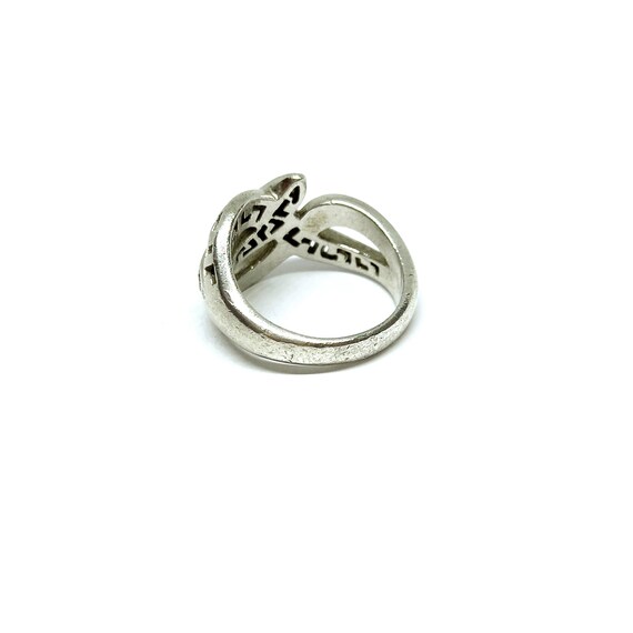 Huge Solid Silver Knot Ring Statement Cut Out Des… - image 6