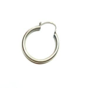 Sterling Silver Hoop Earring Large Chunky Hoop Single Odd Vintage 1970s 80s Hallmarked Earring 925 Solid Silver