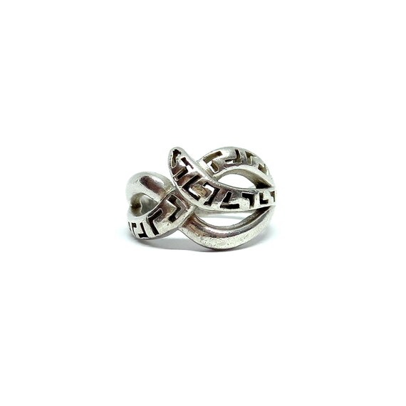 Huge Solid Silver Knot Ring Statement Cut Out Des… - image 1