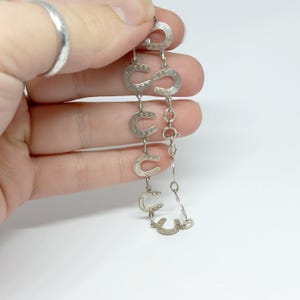 Sterling Silver Horseshoe Link Bracelet Vintage Lucky Horseshoe 925 1960s 70s Lucky Charm